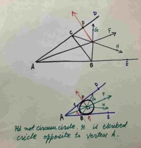 escribed circle of triangle