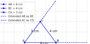 how to extend sides of triangle