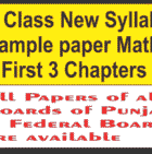 9th Class Math Paper Sample Paper New Syllabus