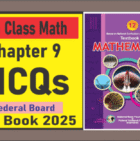Math Class 12 New Book Chapter 9 MCQs Federal Board