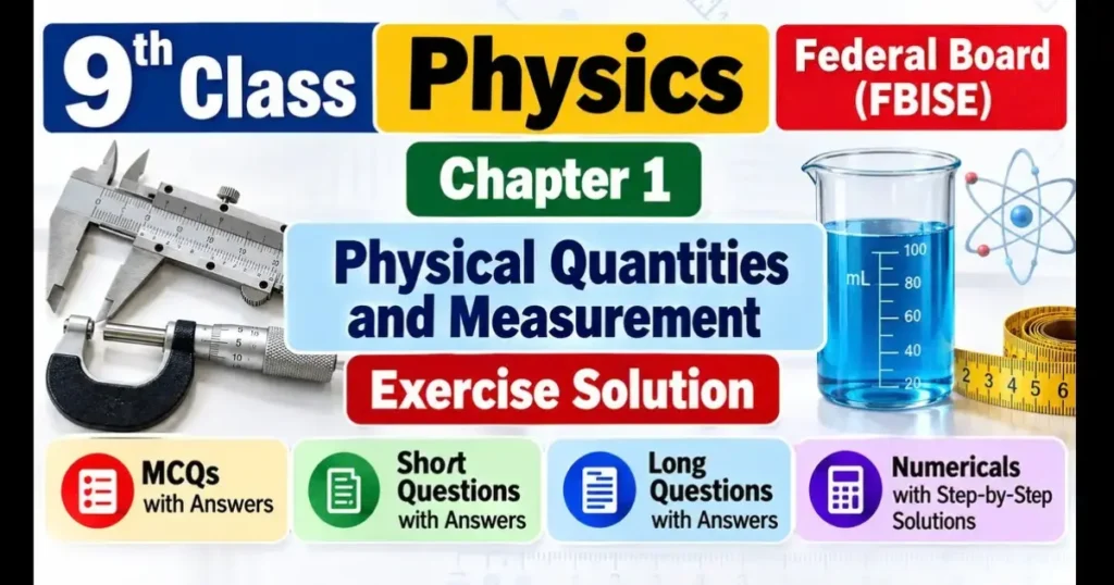 9th Class Physics Chapter 1 Exercise solution fbise