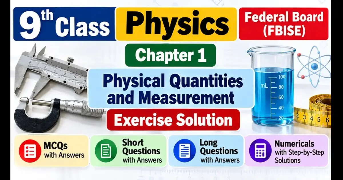9th Class Physics Chapter 1 Exercise solution fbise