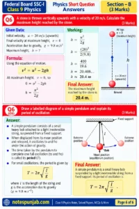 Class 9 Physics Federal Board Model Paper 2027 – Question 6